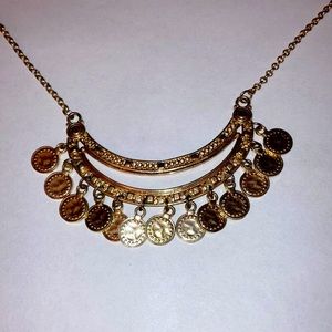 18” Gold Dangly Statement Necklace
